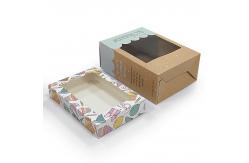 China Brown Kraft Paper Tuck End Box Packaging With Clear PVC Window Folders supplier