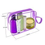 Purple waterproof durable lager capacity cosmetic bag with handle for sale