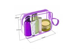 China Purple waterproof durable lager capacity cosmetic bag with handle supplier