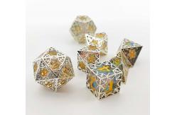 China Silver Metal Frame Resin Dice Set DND#RPG#COC Dungeon And Dragon supplier