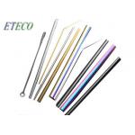 Blue Whisky Drinking Stainless Steel Reusable Straws High Polish Lead Free for sale