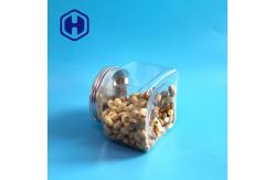 China Bpa Free 1000ml Short Grip PET Square Plastic Jar With Aluminum Lid supplier