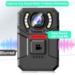 High Definition 4K Full HD Portable Bodycam Mini Cameras With 2 Inch Display And 2500 Mah Battery for sale