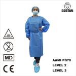 LEVEL 2 Nonwoven SMS Disposable Isolation Gown For Doctors for sale