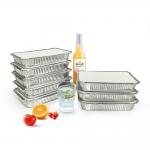 Cardboard Lid Silver Aluminium Foil Lunch Box for Food Storage and Take Away 890cc for sale