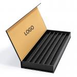 Black Custom Logo Luxury Gift Packaging Magnetic Box with Paperboard Liner for sale