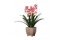 China High Lifelike 80cm Artificial Cymbidium Fabric Flowers House Table Decoration supplier