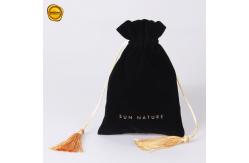 China Custom Logo Non Woven Fabric Black Drawstring Packaging Bag For Cosmetic supplier