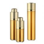 Gold 30ml 15ml Airless Pump Bottles Actuator Double Wall Electroplating For Cosmetics for sale