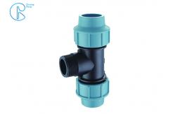 China Durable PP Compression Male Tee For HDPE Pipes Water Supply And Irrigation supplier