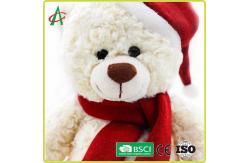 China Huggable 25cm Plush Teddy Bear With Christmas Cap supplier