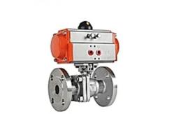 China Stainless Steel Flange End Vacuum Ball Valve With Pneumatic Actuator DIN Standard supplier