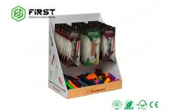 China CMYK Printing Custom Made Cardboard Countertop Display Boxes With Hooks supplier
