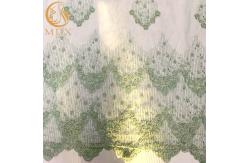 China Handmade Green Mesh Exquisite Beads Lace Fabric For Dress Making supplier
