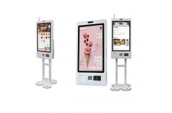 China Ticket Printing Self Ordering Kiosk With 1920X1080 Resolution Qr Scanner Rfid Reader supplier