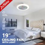 19 INCH/OEM LED Ceiling Fan with White Finish and RGB Atmosphere Light Hidden Blades for sale