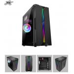 Micro ATX cpu Computer Cabinet RGB Light 12CM With Full Acrylic Panel
