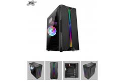 China Micro ATX cpu Computer Cabinet RGB Light 12CM With Full Acrylic Panel supplier