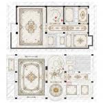 Luxury Rectangular Waterjet Medallion Marble Floor Tile Customized Decorative