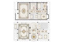 China Luxury Rectangular Waterjet Medallion Marble Floor Tile Customized Decorative supplier