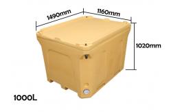 China Plastic Rotational Molding 1000L Dry Ice Cold Box For Seafood supplier