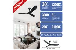 China CE ROHS 3 Blade Solid Wood Ceiling Fan Without Light 60 Inch supplier