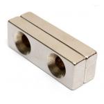 Square High Strength Neodymium Magnets With Countersunk Holes Block Shape for sale