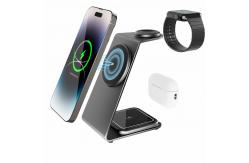 China Magnetic Personalized Electronic Gifts 3 In 1 Magsafe Desk Charger 15W Wireless supplier