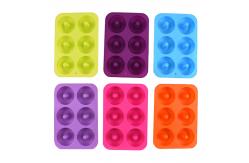 China Versatile Heat Resistant 6 Cavity Silicone Doughnut Mold supplier