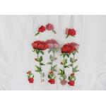 Polyester Embroideried Mesh Rose Lace Fabric , Floral Lace Netting Fabric OEM Service