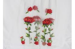 China Polyester Embroideried Mesh Rose Lace Fabric , Floral Lace Netting Fabric OEM Service supplier