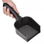 Black Plastic Small Holes Fine Litter Scooper Shovel For Cat Dog for sale