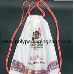 7mm Cotton Rope CPE LDPE Plastic Drawstring Backpack for sale