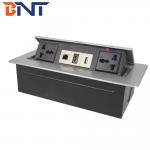 Desk Pop Up Sockets For Audio Video Solution , Silver Desk Plug Sockets
