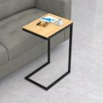Home white black C Shape Glass Desktop Metal End Table for sale