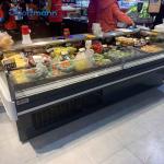 Single Temperature Meat Display Freezer Stainless Steel Food Counter Butcher Fridge for sale