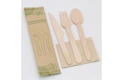 China Custom Disposable Wooden Kitchen Spoon Knife Fork Set Wooden Flatware Set supplier
