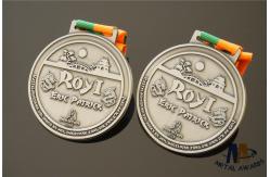 China Personalized Dragon Engraved Medals Antique Silver Plated With Woven Ribbon Medailles supplier