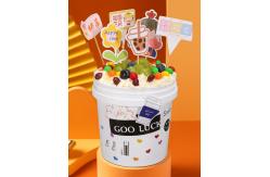 China 1L Plastic Cream Bucket with Semi-circular Transparent Lid and Customized Logo Print supplier