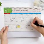 Small Kids Goal Custom Desk Calendar , Table Tent Calendar With Sticker Notes