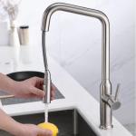 Multiple Spray Wand Touch Sensor Kitchen Faucet Angled Spout Water Mixer Tap Sus304 for sale
