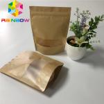 Custom Printed Kraft Paper  Bags With Window See Through Brown Kraft Packaging Bag Pouch for sale