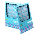 Custom Blue Paper Gift Box Packaging with Clear Window for Cosmetic Mirror for sale
