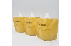 China Custom Stand Up Bag Biodegradable Kraft Cosmetic Liquid Refill Spout Pouch supplier