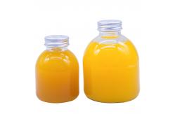 China Transparent Frosted 350ml 500ml Beverage Juice Glass Bottles With Screw Lid supplier