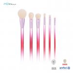 ABS Plastic Handle Makeup Brush Set 6Pcs Gradien Red Color For Beginners for sale