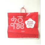 HPPE Rigid Handle Custom Plastic Shopping Bags Red Color New Year Printed for sale
