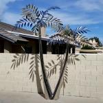 Mirror Polished Tree Sculpture Palm Tree Stainless Steel Garden Feature for sale
