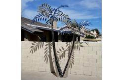 China Mirror Polished Tree Sculpture Palm Tree Stainless Steel Garden Feature supplier