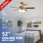 1stshine Reversible Blades Ceiling Fan with Light Kit and MDF Finish in LED Light Source for sale